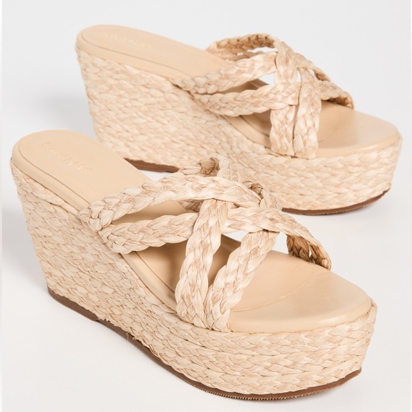 Kaanas X Shopbop Guadalupe criss cross raffia wedges - Picture 7 of 10